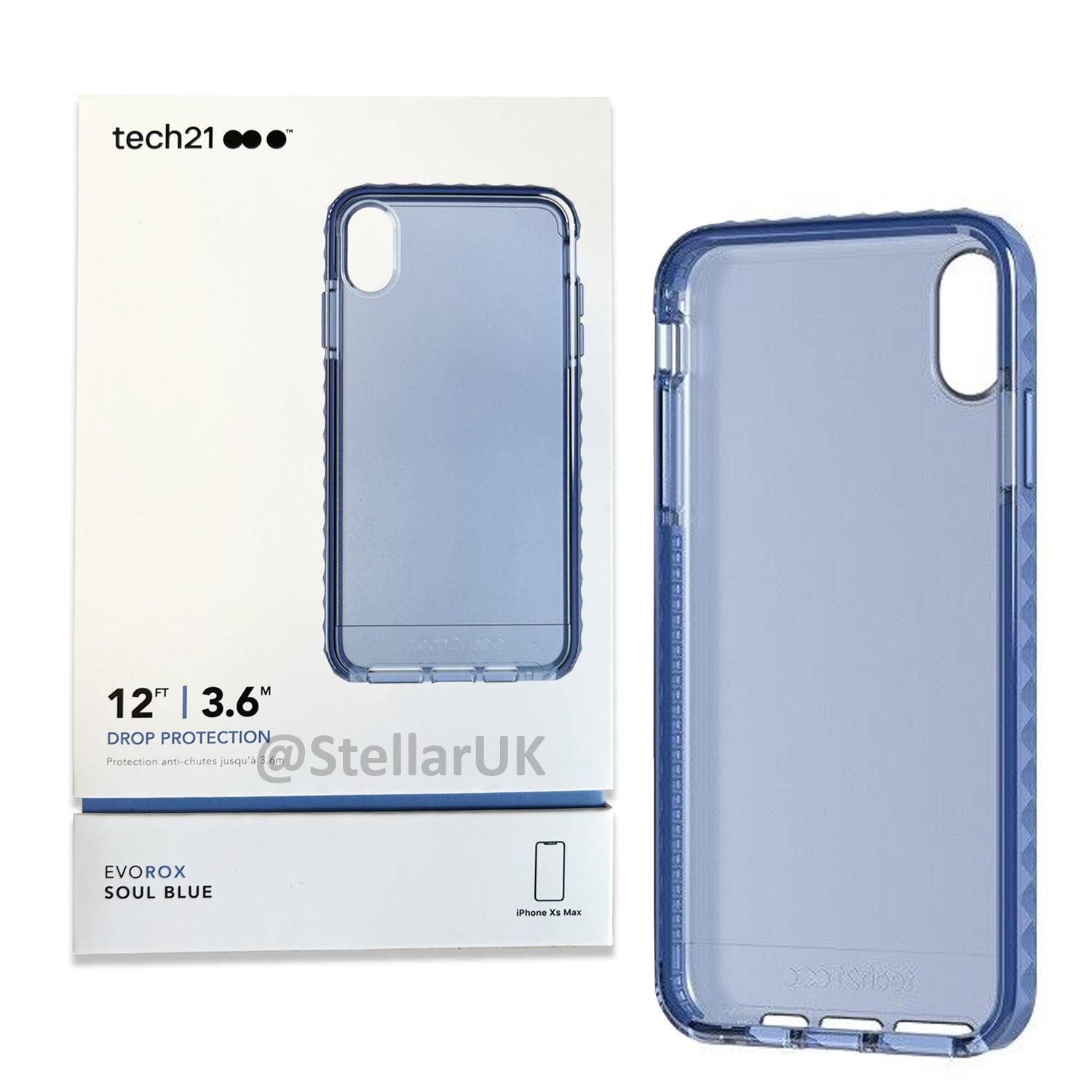 Genuine Tech21 Evo Rox Case Cover for iPhone XS Max - Soul Blue