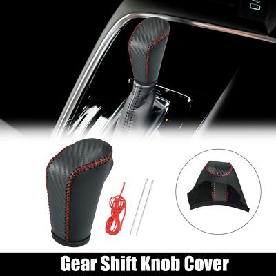 Gear Shift Knob Cover for Honda Accord 18-22 Carbon Fiber Pattern Black Red