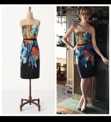 anthropologie strapless dress