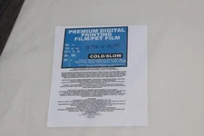 DTG / DTF Cold Slow Peel  100 Count Premium Digital Printing Film PET 14 x 16