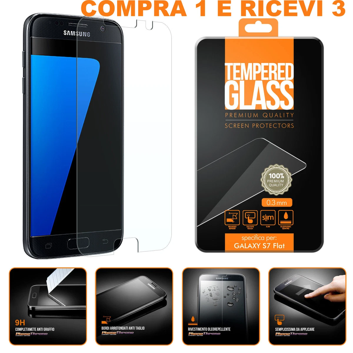 Ert Group Confezione Da 10 Vetri Temperati Per IPhone 6 Plus - Protezione Schermo 9H, Anti-Luce Blu