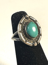 Vintage Sterling Silver Turquoise Ring Size 4 7/5