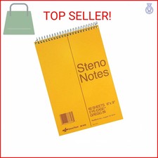 National Steno Notebook, Gregg-Ruled, Green Eye-Ease Paper, Brown Cover, 6" x 9"