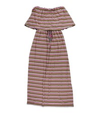 bar III Womens Off Shoulder Maxi Tiered Strapless Dress, Pink, Medium