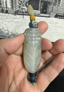 Very Rare Antique/ Vintage Chinese Jade Cicada w/ Dragon fly