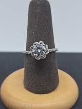 Sterling Silver And Cubic Zirconia Ring Size 7