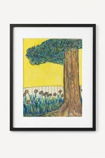 Pareidolia in the Backyard--look Again!  11x14 acrylic on canvas