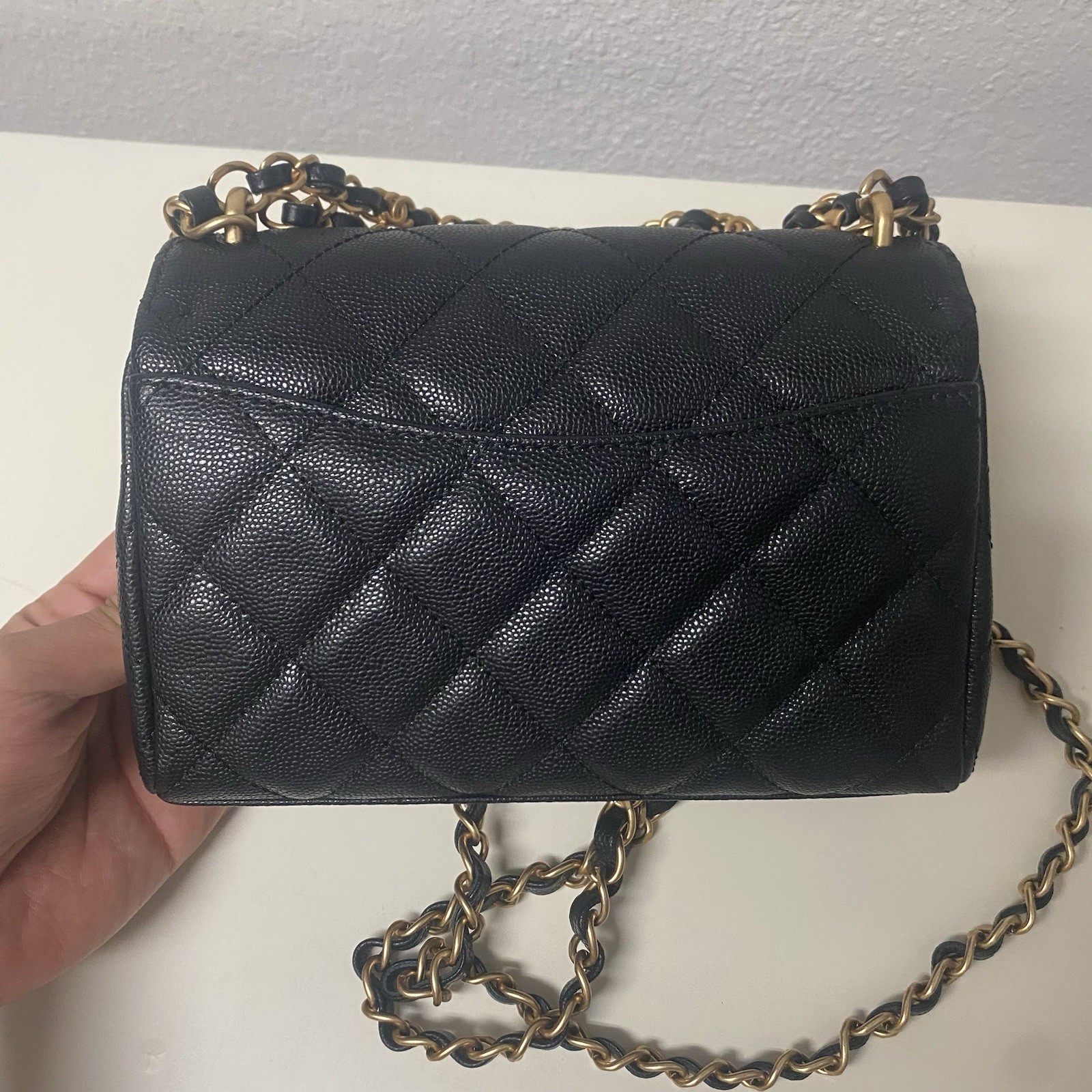 Chanel Black Caviar Mini Rectangular Chain Top Ha… - image 18