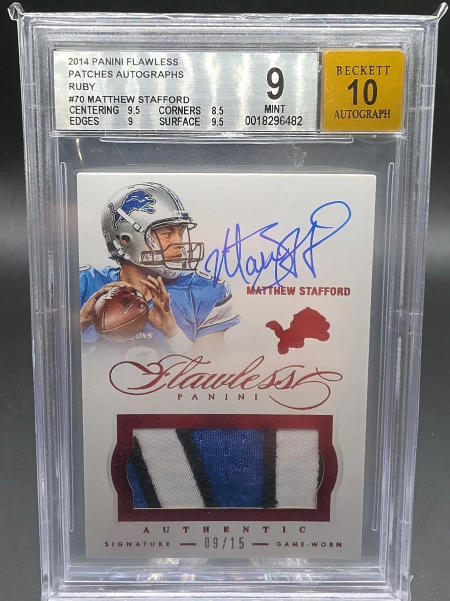 Panini Matthew Stafford Memorabilia Football Sports Trading Cards