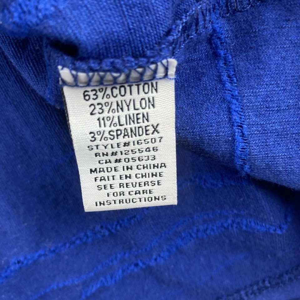 Suéter Top Cuello Capucha Habitat Medio Azul Mezcla Lino Manga Larga Pullover Foto 3 de 4