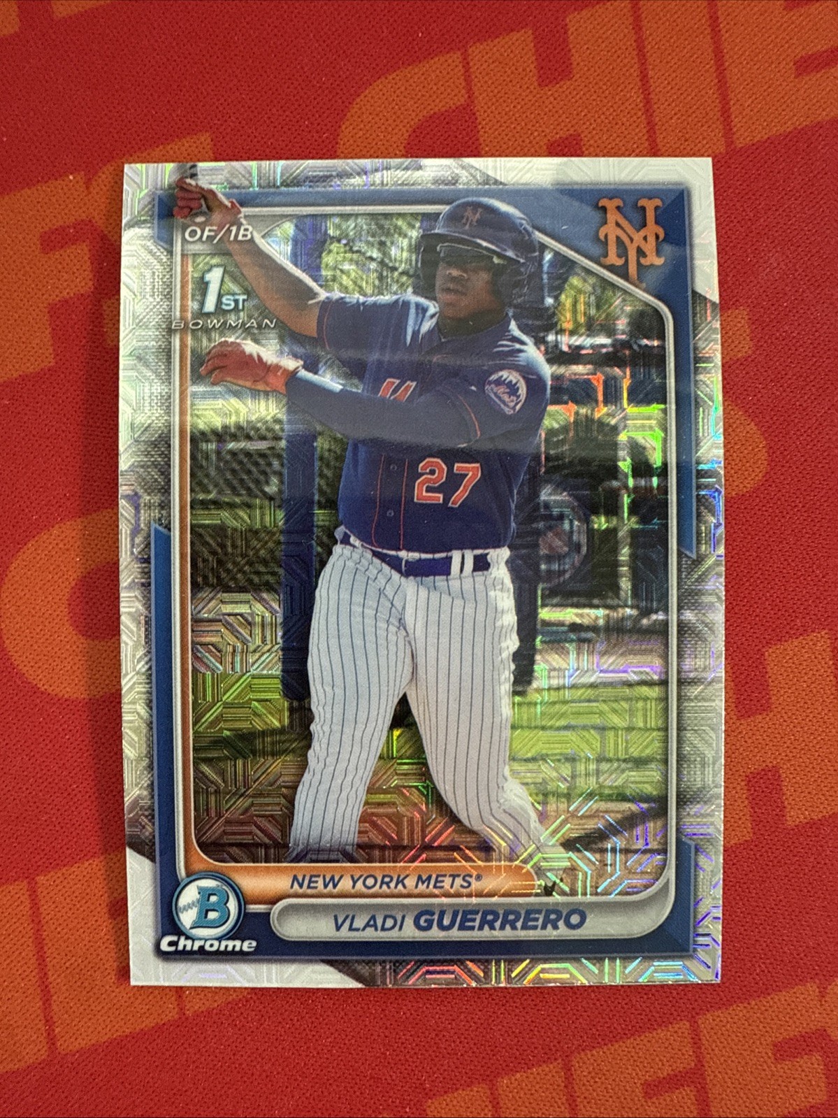 Vladi Guerrero - 2024 Bowman Chrome 1st Prospect #BCP-250 - MOJO REFRACTOR Mets