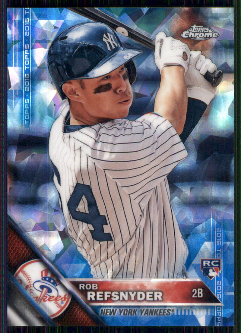 2016 Topps #178 Rob Refsnyder Chrome Sapphire 65th Anniversary Edition