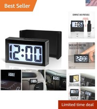 Large Lcd Car Clock With Night Mode Backlight - Ideal For Dashboard Installation Large Lcd Car Clock With Night Mode Backlight - Ideal For Dashboard Installation