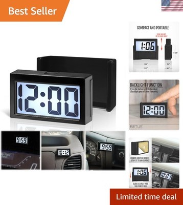 Large LCD Car Clock with Night Mode Backlight - Ideal for Dashboard Installation