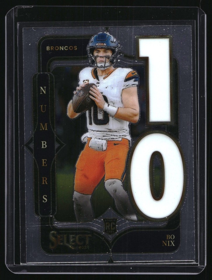 2024 Panini Select Bo Nix #6 Select Numbers Denver Broncos