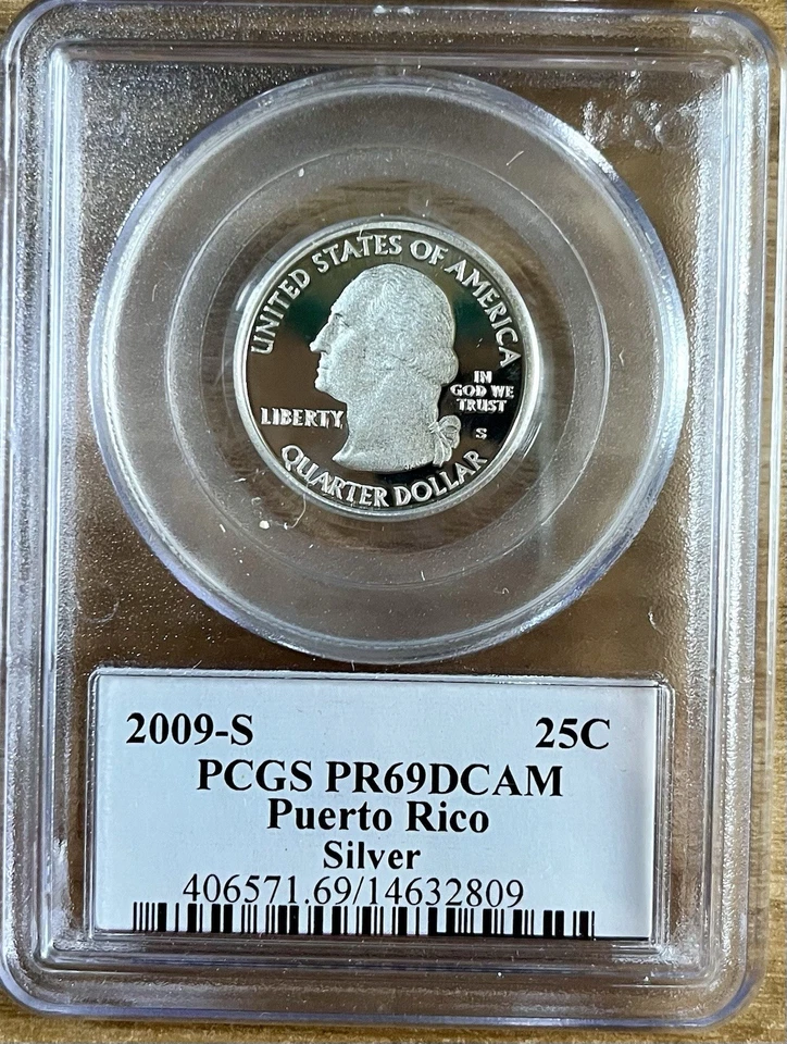 2009-S PCGS PR69DCAM D.C. & Territories Silver Proof Quarters Set! Puerto Rico - Image 4 of 4