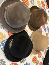 50s 60s Lot Of 4 Dobbs 5th Ave Felt Fedora Derby Bowler Hat Felt Fur Black Brown