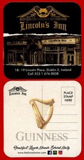Sottobicchiere birra GUINNESS LINCOLN'S INN beer coaster beermat posavasos