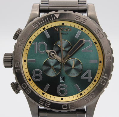#ad NIXON Watch 51 30 A0832789 GUNMETAL SPRUCE BRASS A083 2789 $259.50