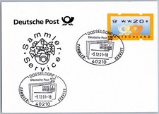Sonderstempel Düsseldorf 2001 Sammler-Service Posthorn Blumen