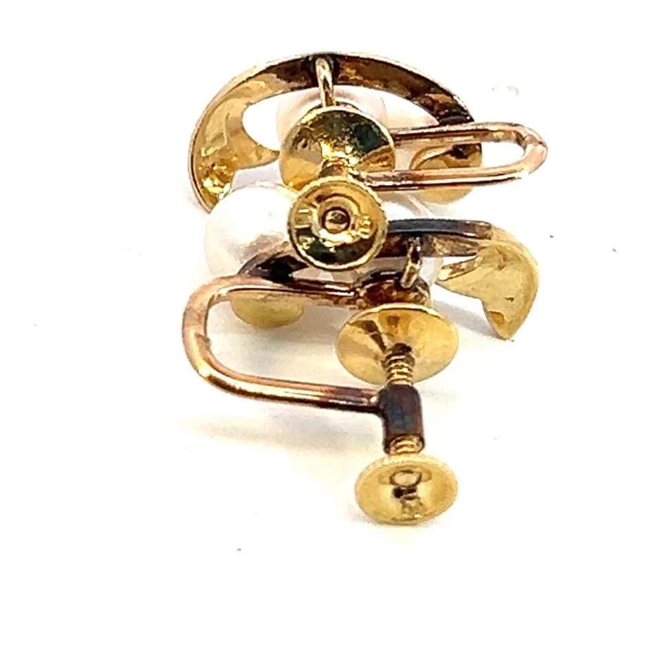 Pendientes de perlas Mikimoto Estate Akoya oro 14k Y 6,44 mm M393 Foto 3 de 4