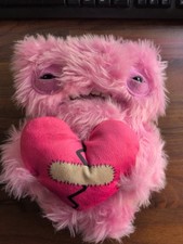 Zuru Fuggler Pink Heart Monster Plush Funny Ugly Monster Silver Wings 9 inch