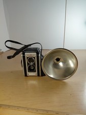 Vintage Kodak Duaflex II Camera w KODET Lens, Strap, Flash - 1950s