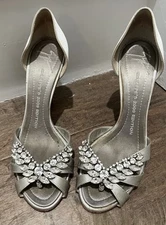 Giuseppe Zanotti Silver 2009 Edition Crystal D'Orsay Heels 8.5 Pre-Owned