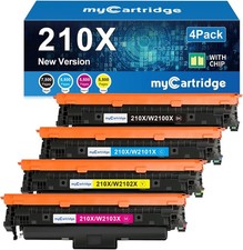 4 Pack 210X Toner Cartridges High Yield (with Chip) Compatible for HP 210X 210A