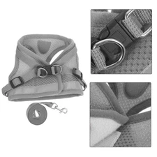  Pet Leash Harness Adjustable Cat Breathable Dog Vest for Small Dogs