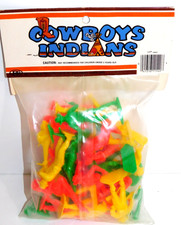 Vintage cowboys and Indians Plastic Action Figures Processed Plastics MIP 1970s