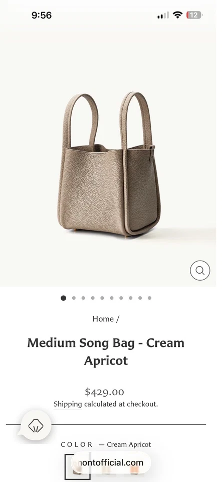 Bolso de mano Songmont para mujer de capacidad media de cuero crema asa superior con billetera Foto 3 de 4