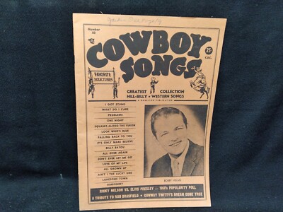 Cowboy Songs Magazine No. 60 Ricky Nelson Vs. Elvis Poll Jackie Dee March 1959