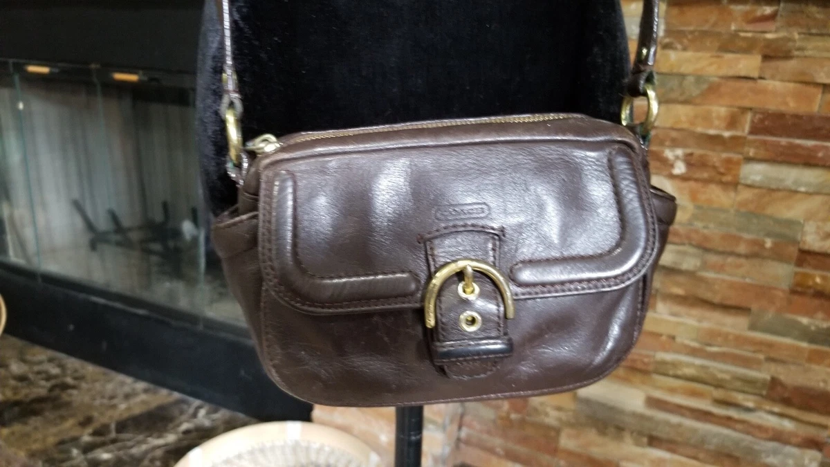 coach small brown leather purse