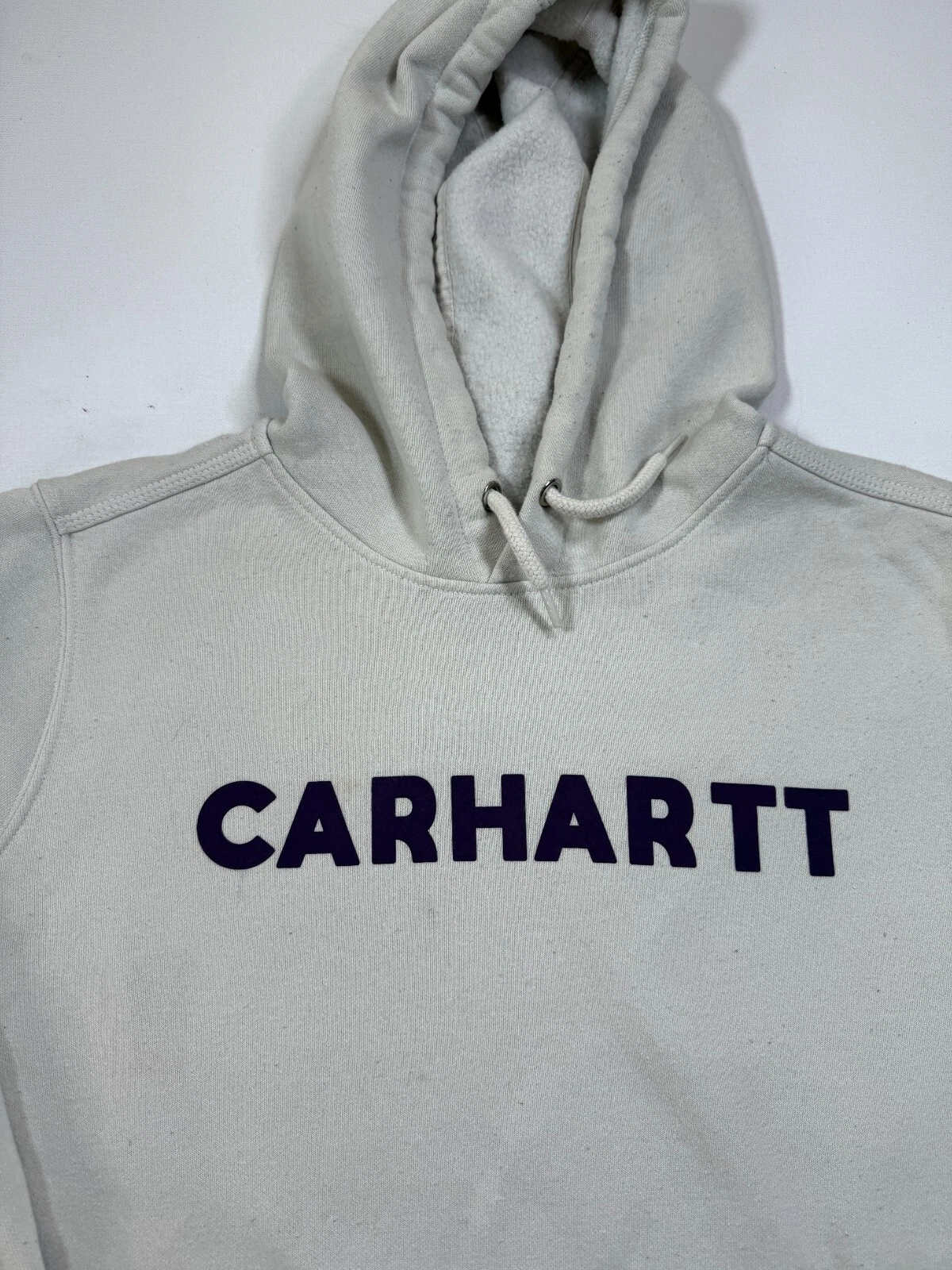 OFF WHITE Carhartt Felpa con Cappuccio Donna 3X Taglia 24W 26W Bianco Off Felpa Pullover Peso Medio
