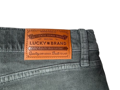 Lucky Brand 223 Mens Sz 38x32 Straight Leg Stretch Corduroy Gray 5 Pocket Pants - Picture 7 of 24