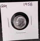 1958 ROOSEVELT SILVER DIME - GEM - A27