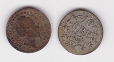 10 &Ouml;re Silber M&uuml;nze Schweden Oskar I. 1858 (126717)
