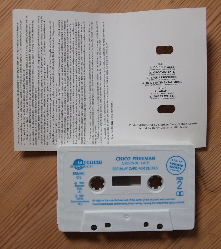 CHICO FREEMAN - GROOVIN' LATE (CASTLE ESMMC018) 1990 UK CASSETTE TAPE JAZZ - Image 3 of 3