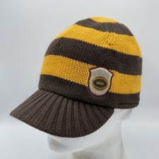 Baby Gap Beanie Cap Toddler M/L 4-5 Yellow Brown Knit Winter Hat With Bill
