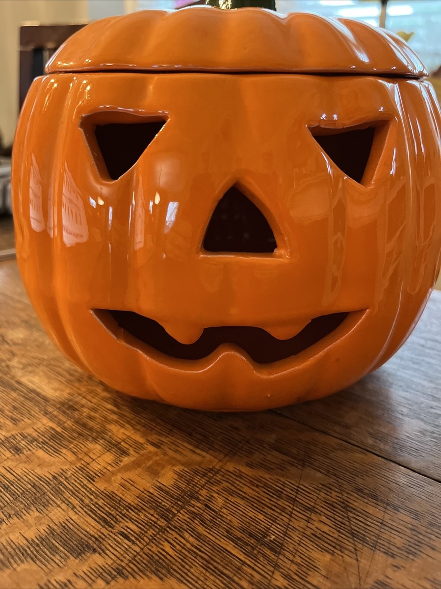 Vintage Halloween Trick R Treater Ceramic Pumpkin Jack O Lantern