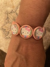 Retro Pink Hello Kitty 8-Circle Stretch Elasticized Bracelet Women  s Size S/M 