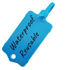 100pcs Reusable Blank Plastic Tags Ties Key Tags 1.45" 2.48" Serrated Tension...