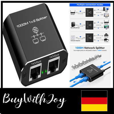 VEDINDUST LAN Splitter 2 in 1 Gigabitschalter mit 1000 Mbps Ethernet und USB-...