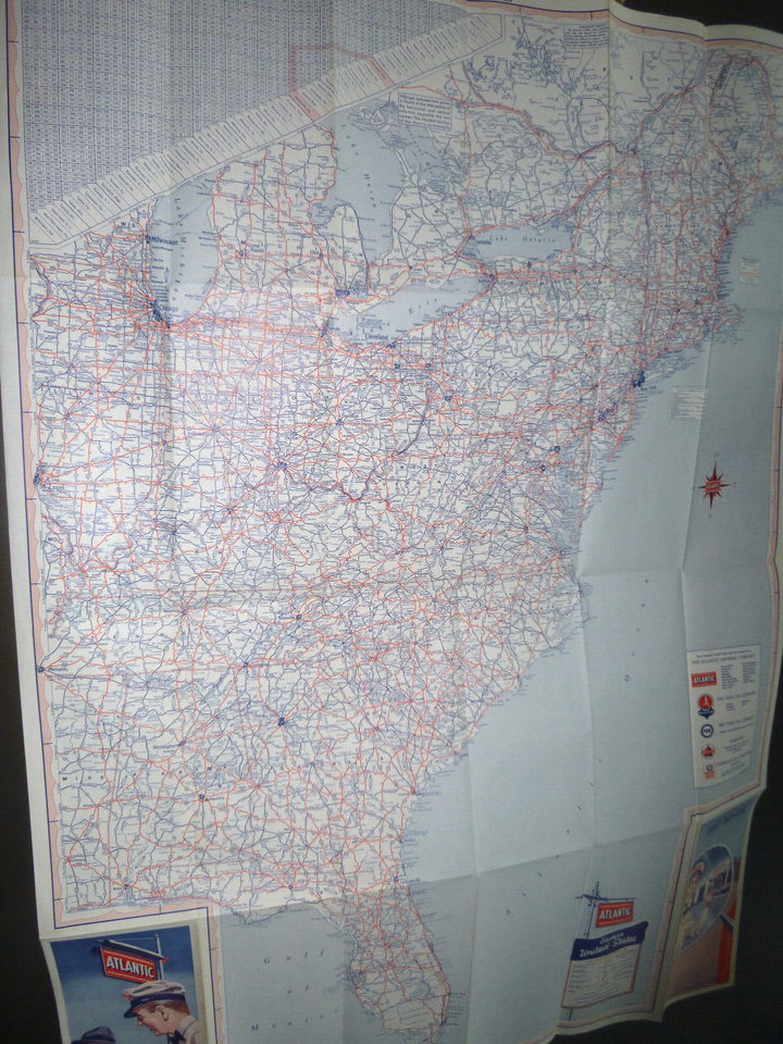 1957 Ohio Indiana Atlantic oil gas road map eBay
