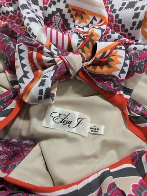 Eliza J Colorful Scarf Print Maxi Dress - Women's 4 WORN ONCE | eBay