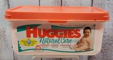 Vintage 1997 Huggies Natural Care Baby Wipes Empty Container No wipes