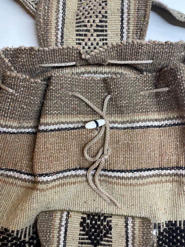 Artisans Pinzon Beige Drawstring Backpack Aztec B… - image 3