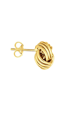 925 Sterling Silver 14k 18k Oro Lucido Strutturato Tripla Fila del Nodo di Amore