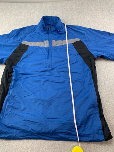 Nike Golf 1/2 Zip Pullover Mens XL Blue Black Gray Short Sleeve Silky - Picture 8 of 14